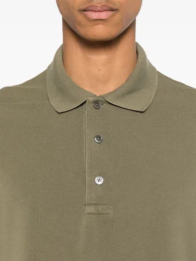 Tom Ford Classic Pique Polo With Tailored Fit In Green