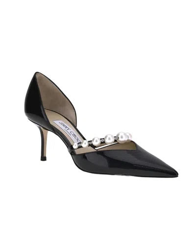 Jimmy Choo Aurelie Leather Pumps Pearl Strap