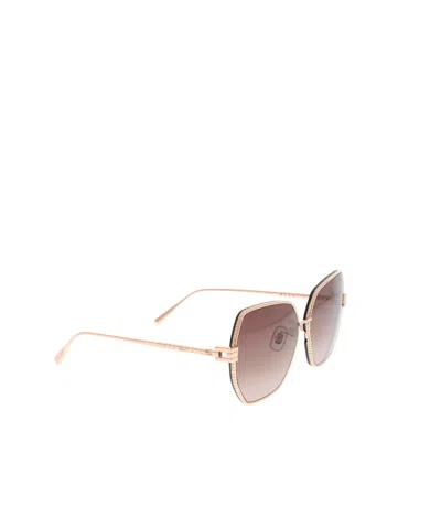 Chopard Oro Ramato Lucido Titanium Sunglasses In Brown
