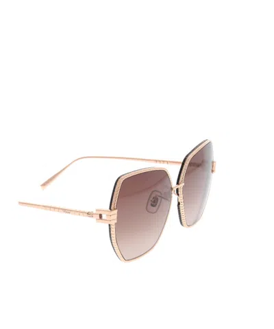Chopard Oro Ramato Lucido Titanium Sunglasses In Brown