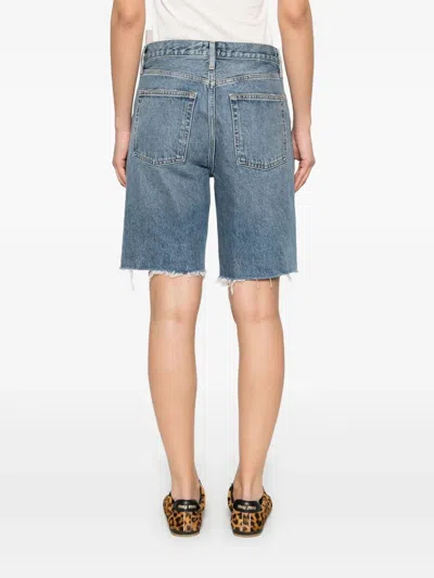 Agolde High Rise Shorts In Blue