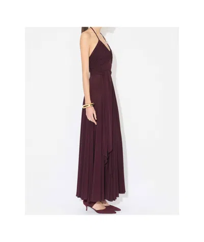 Alaïa Alaia Women Cross Dress Viscose Long Dress In Burgundy