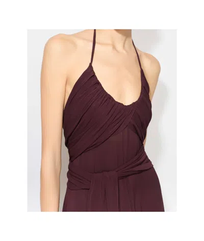 Alaïa Alaia Women Cross Dress Viscose Long Dress In Burgundy