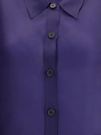 Khaite Herschel Oversized Silk-organza Shirt In Blue