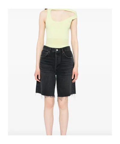 Agolde Riley High Rise Slim Leg Shorts In Vortex In Multi