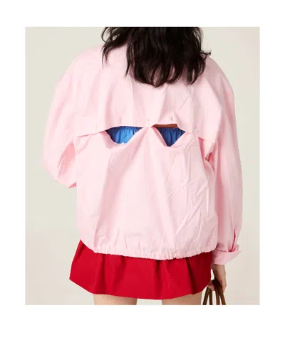 Miu Miu Cotton Poplin Button-front Shirt Jacket In Pink