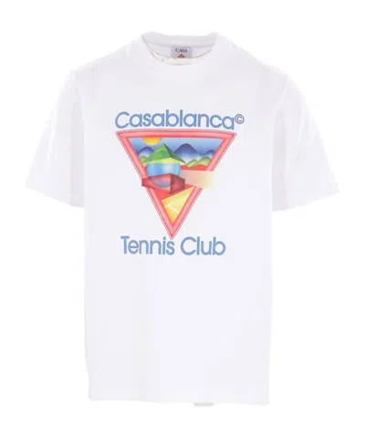 Casablanca Tennis Club Icon T-shirt In White