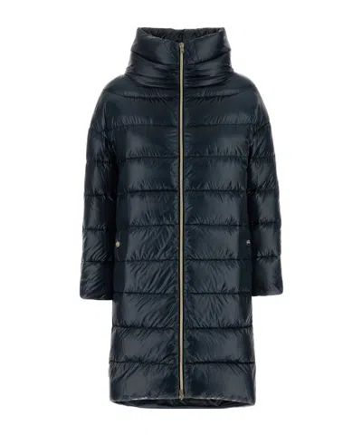 Herno Down-feather Mid-length Coat In Black