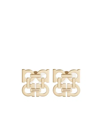 Ferragamo Four Gancini Clip On Earrings In Gold