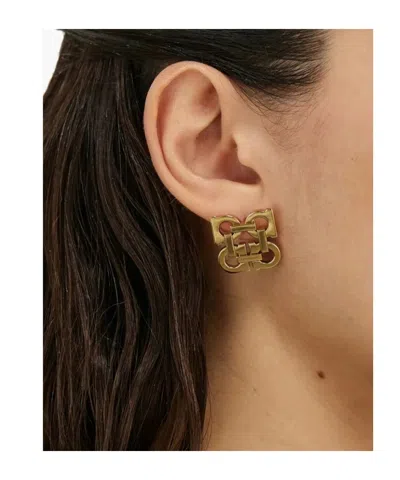 Ferragamo Four Gancini Clip On Earrings In Gold