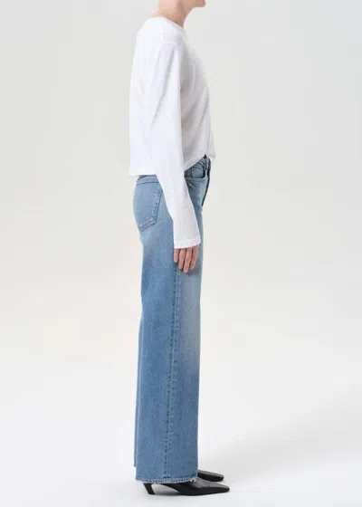 Agolde Ren High Rise Wide Leg Jeans In Measure In Blue
