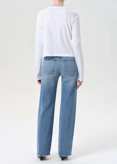 Agolde Ren High Rise Wide Leg Jeans In Measure In Blue