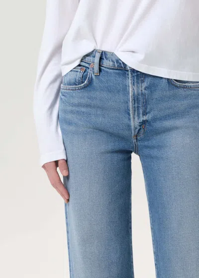 Agolde Ren High Rise Wide Leg Jeans In Measure In Blue
