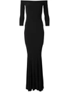Norma Kamali Norma Kulture Off The Shoulder Fishtail Gown In Black