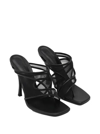 Christopher Esber Ringer Mesh-panel Heeled Mules In Black