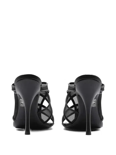 Christopher Esber Ringer Mesh-panel Heeled Mules In Black
