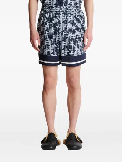 Balmain Monogram-pattern Shorts