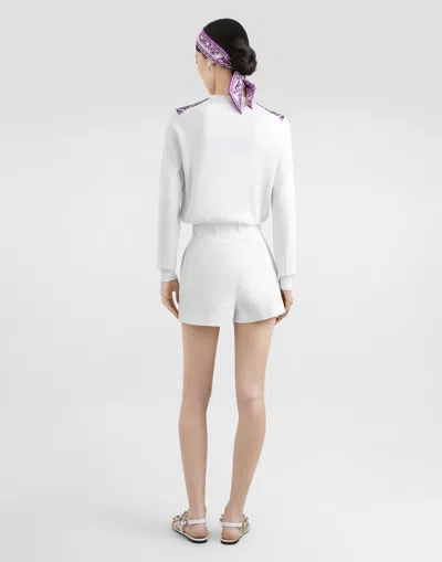 Dolce & Gabbana Majolica-print Silk Cardigan In White