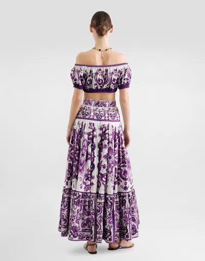 Dolce & Gabbana Maxi Skirt Dg In Purple