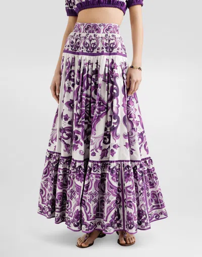 Dolce & Gabbana Maxi Skirt Dg In Purple