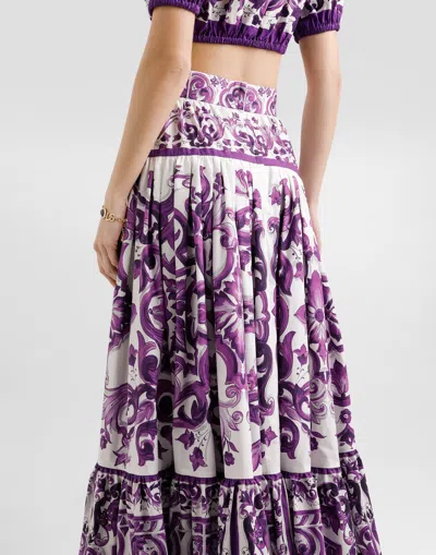Dolce & Gabbana Maxi Skirt Dg In Purple