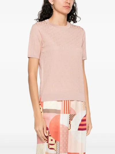 Fendi Woman Beige Tops In Pink