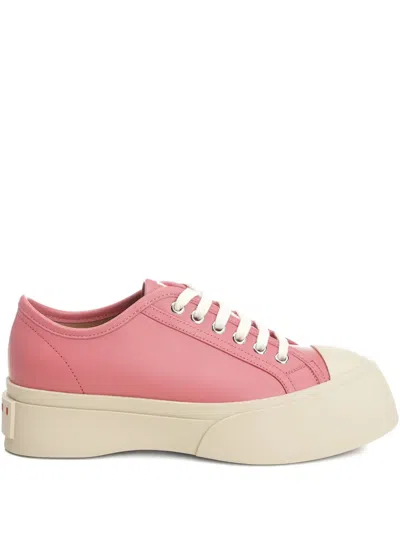 Marni Platform Sneakers With Smooth Leather Upper In Pink