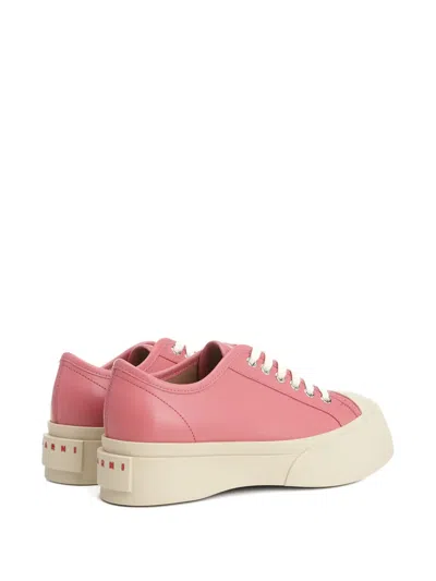 Marni Platform Sneakers With Smooth Leather Upper In Pink