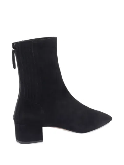Aquazzura Black Leather Saint Honore Boots