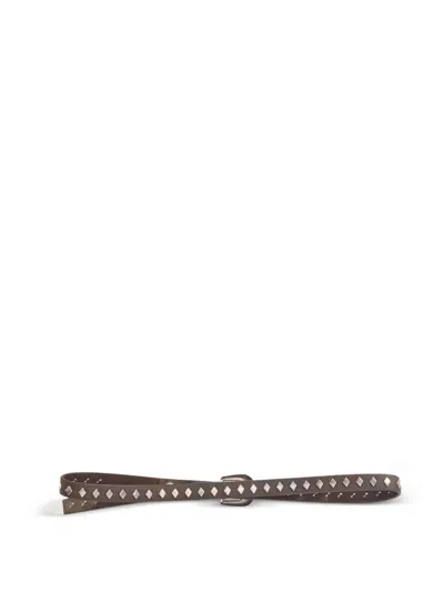 铆钉皮质窄款腰带