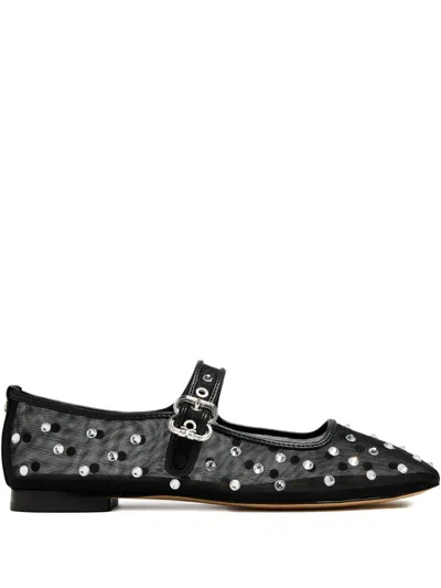 Sam Edelman Womens Black Michaela Rhinestone-embellished Mesh Ballet Flats Eur 37 / 4 Uk In Black