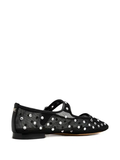 Sam Edelman Womens Black Michaela Rhinestone-embellished Mesh Ballet Flats Eur 37 / 4 Uk In Black