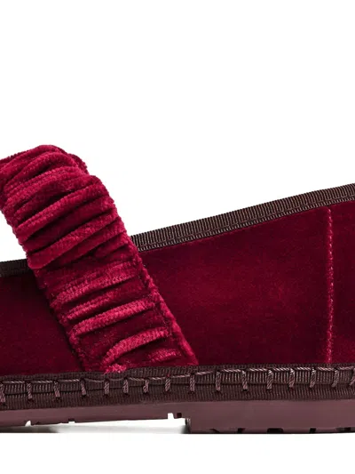 Flabelus Mafalda Ruched-strap Ballet Flats In Red