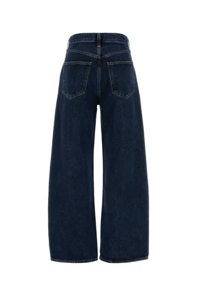 Agolde Low Curve Cropped Mid-rise Barrel-leg Jeans In Blue