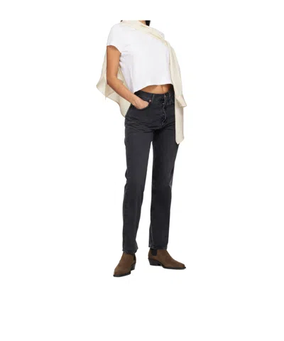Agolde Straight-leg Low-rise Jeans With Classic Five-pocket Styling In Black