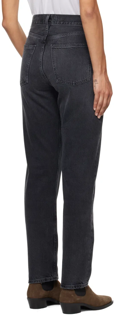 Agolde Straight-leg Low-rise Jeans With Classic Five-pocket Styling In Black