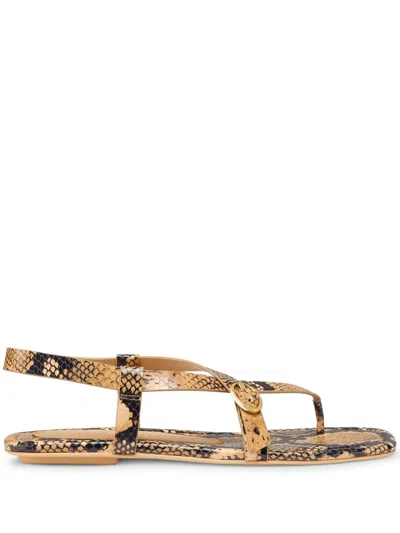 Stuart Weitzman Benni Sandalen Aus Leder Mit Schlangeneffekt In Multi