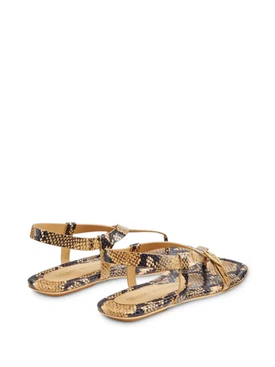 Stuart Weitzman Benni Sandalen Aus Leder Mit Schlangeneffekt In Multi
