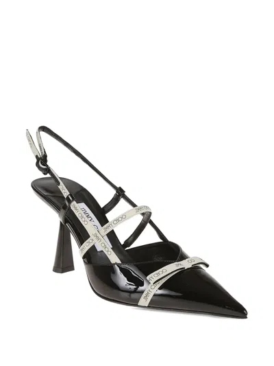 Jimmy Choo Leather Camila Pumps Glossy Finish In Black