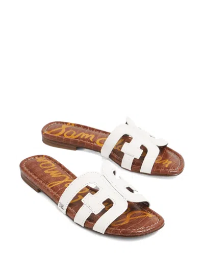 Sam Edelman Bay Double Strap Flat Sandals In White