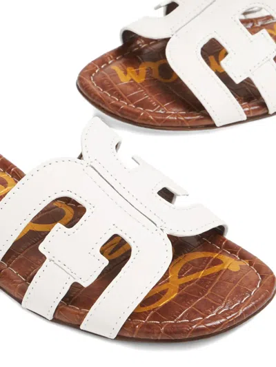 Sam Edelman Bay Double Strap Flat Sandals In White