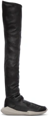 Rick Owens Black Adidas Edition Stretch Tech Runner Over-the-knee Boots