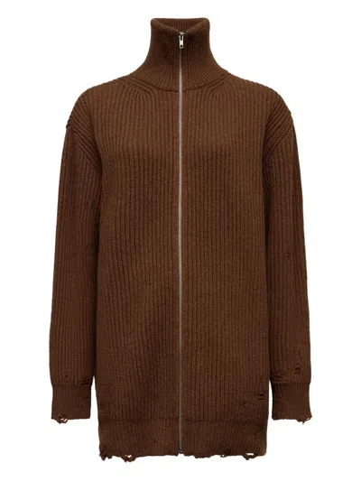 Mm6 Maison Margiela Mm6 By Maison Margiela Brown Virgin Wool Sweater