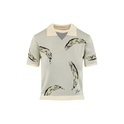 Jacquemus Le Marino V-neck Polo With Playful Banana Print