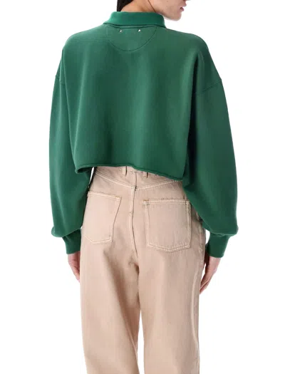 Golden Goose Journey Crop Graphic Polo Sweatshirt