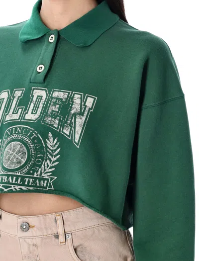 Golden Goose Journey Crop Graphic Polo Sweatshirt