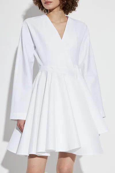 Alaïa Asym Belt Dress In Poplin