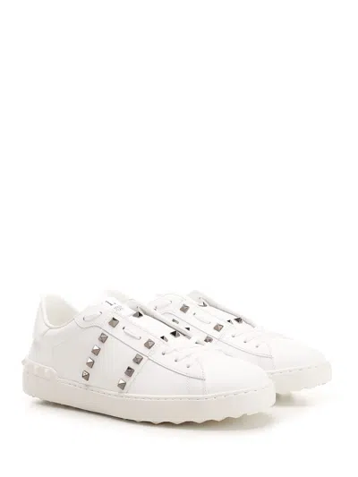 Valentino Garavani Valentino Rockstud Untitled Leather Sneaker In White