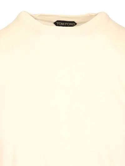 Tom Ford Crew Neck Plain Pattern Short Sleeves T-shirt In White