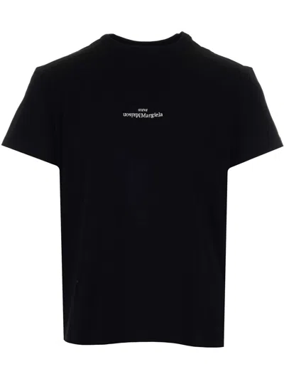 Maison Margiela Distorted Logo T-shirt In Black